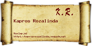 Kapros Rozalinda névjegykártya